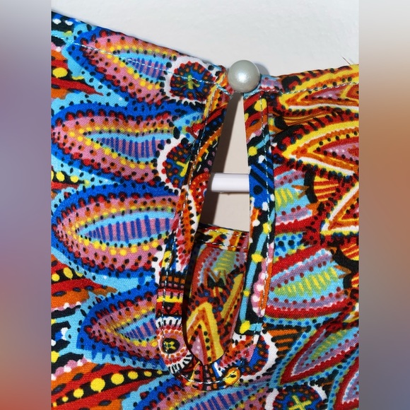 Psychedelic Floral Patterned Blouse Size M - Picture 4 of 4